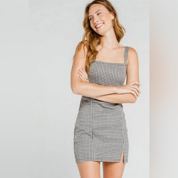 NWT Good Luck Gem Gingham Print Mini Dress Medium - Picture 4 of 9